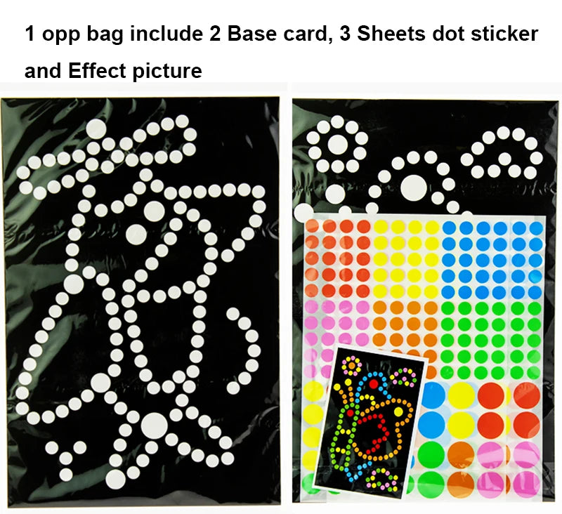 ELMAS 4 Sets Child Sticker Dot Mosaic Puzzle Games - Al Masam Stationery LLC