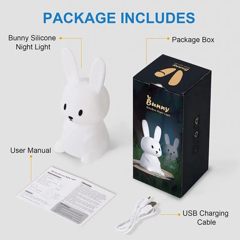 ELMAS Cute Rabbit Touch Sensor LED Night Light for Kids - Al Masam Stationery LLC