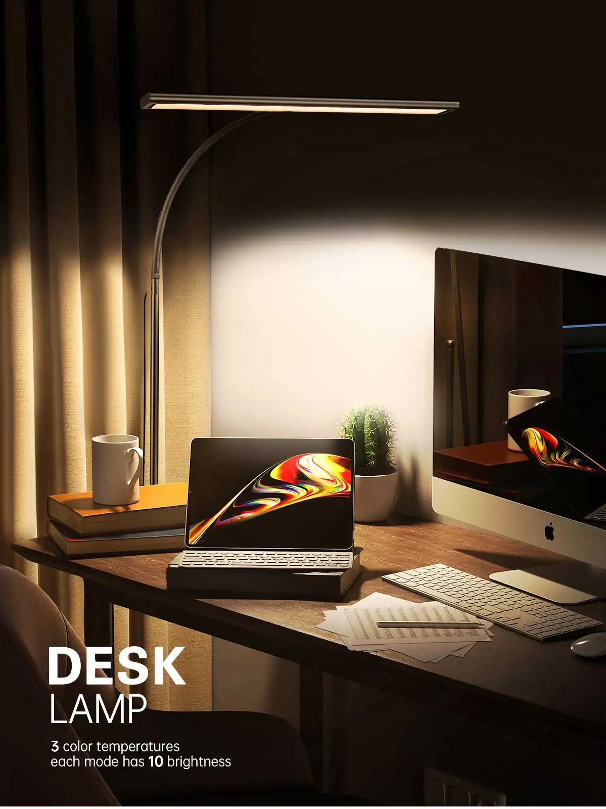 ELMAS Flexible LED Desk Lamp with Stepless Dimming & Eye Care - Al Masam Stationery LLC