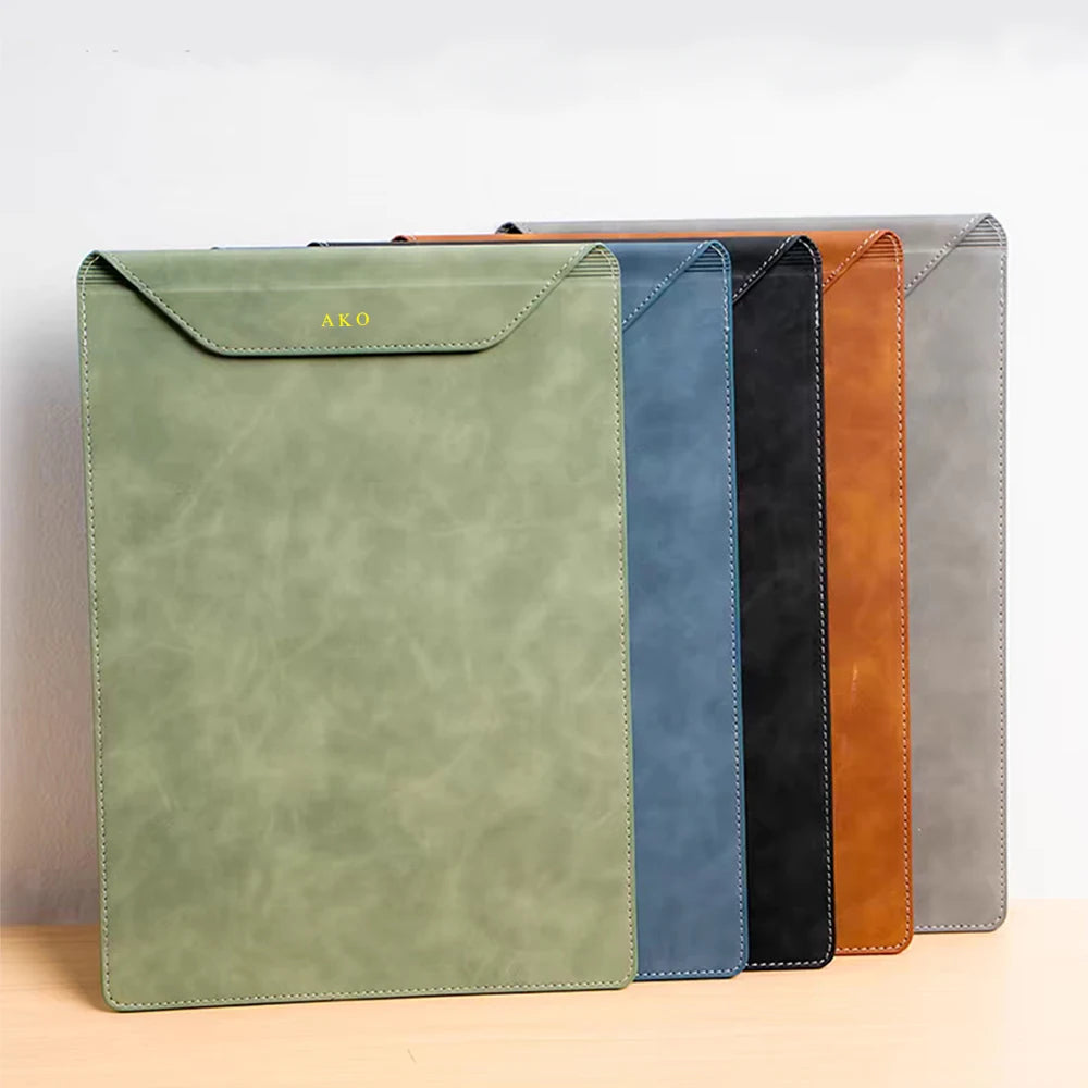 ELMAS Premium Leather A4 Clipboard Folder with Logo - Al Masam Stationery LLC