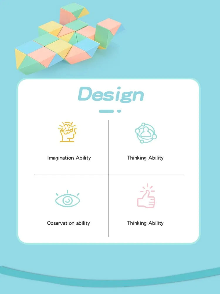 ELMAS Magic Snake Cube Blocks 3D Puzzle STEM Toy - Al Masam Stationery LLC