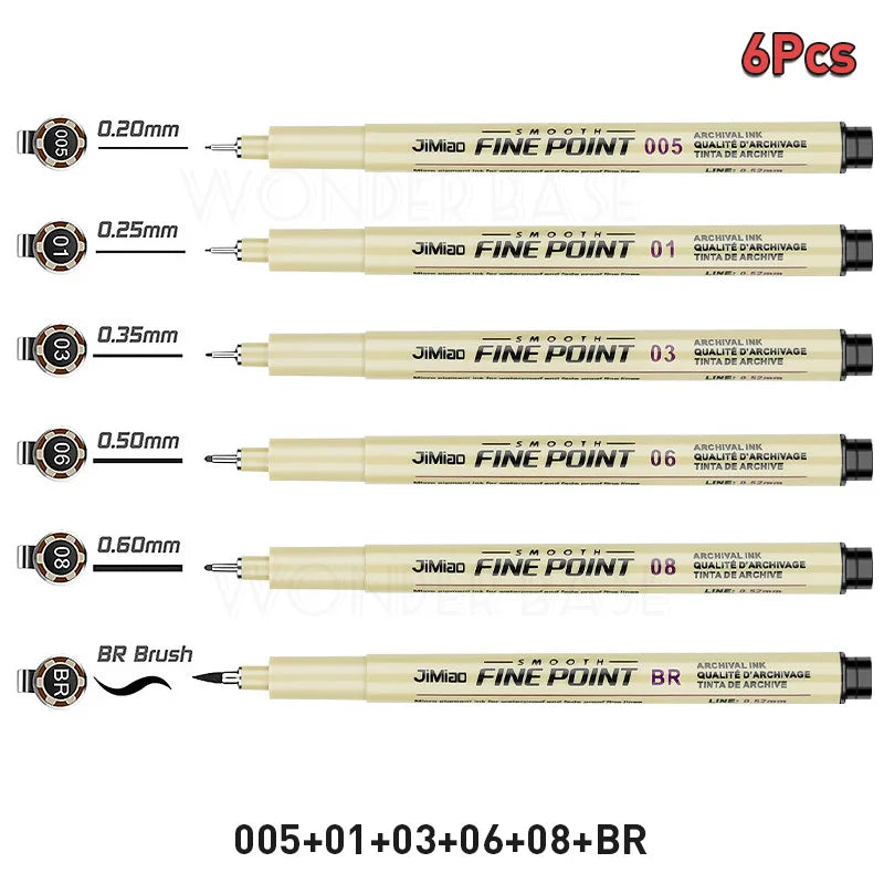 ELMAS 12 Nib Micron Ink Markers for Precision Art - Al Masam Stationery LLC
