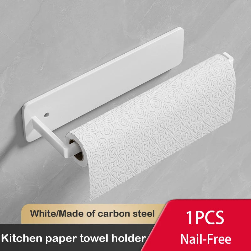 ELMAS Kitchen Paper Towel Holder Wall Mount Nail-Free Rack - Al Masam Stationery LLC