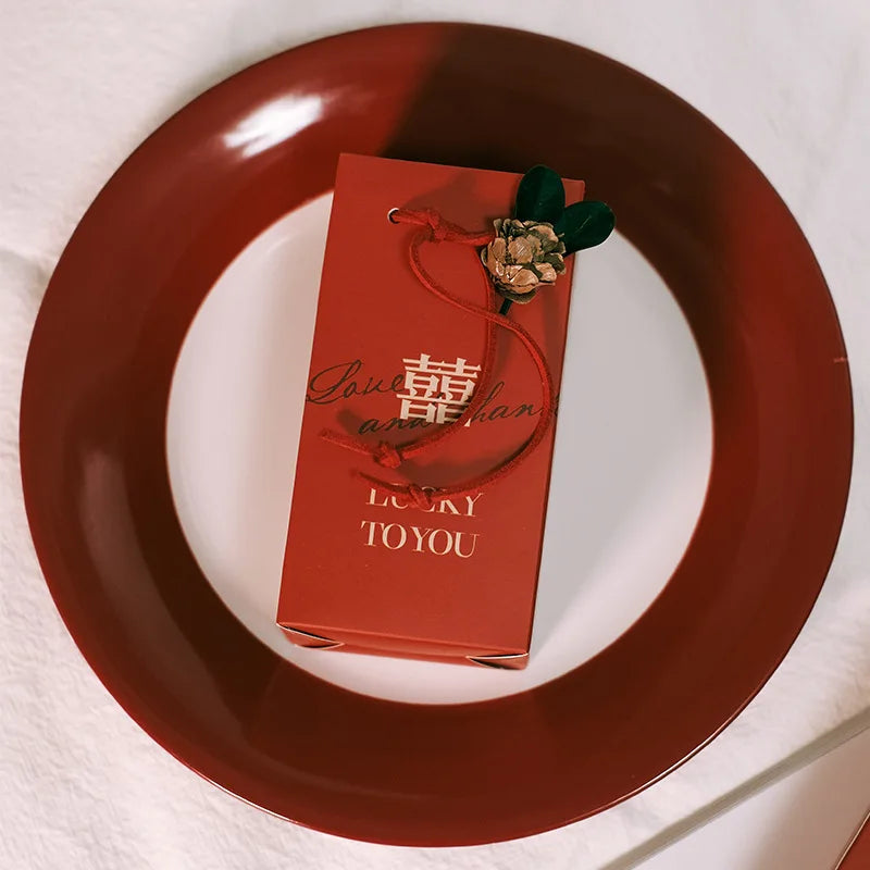 ELMAS Elegant Square Gift Bags With Artificial Flower - Al Masam Stationery LLC