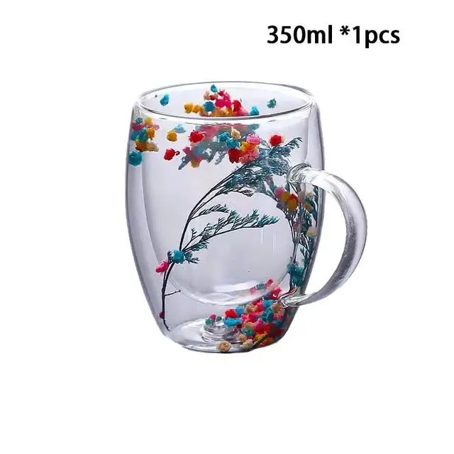 ELMAS Stylish Double Wall Glass Cups - Heat Resistant Set - Al Masam Stationery LLC