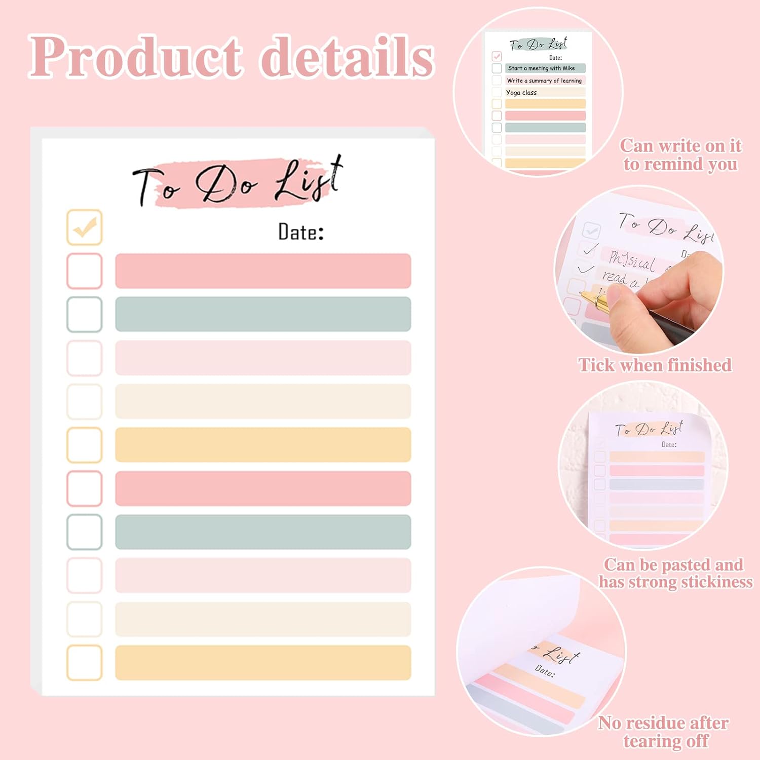 ELMAS 50 Sheets To Do List Notepad - Portable Daily Planner - Al Masam Stationery LLC