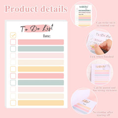 ELMAS 50 Sheets To Do List Notepad - Portable Daily Planner