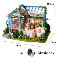 ELMAS Enchanting DIY Mini Dollhouse with LED Lights