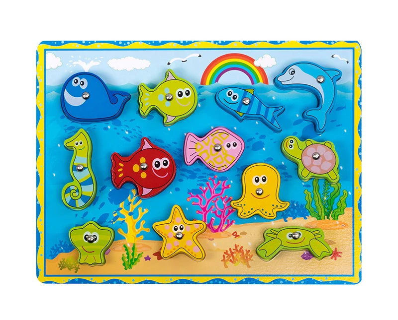 ELMAS Wooden Montessori 4-in-1 Fishing Game Toy Set - Al Masam Stationery LLC