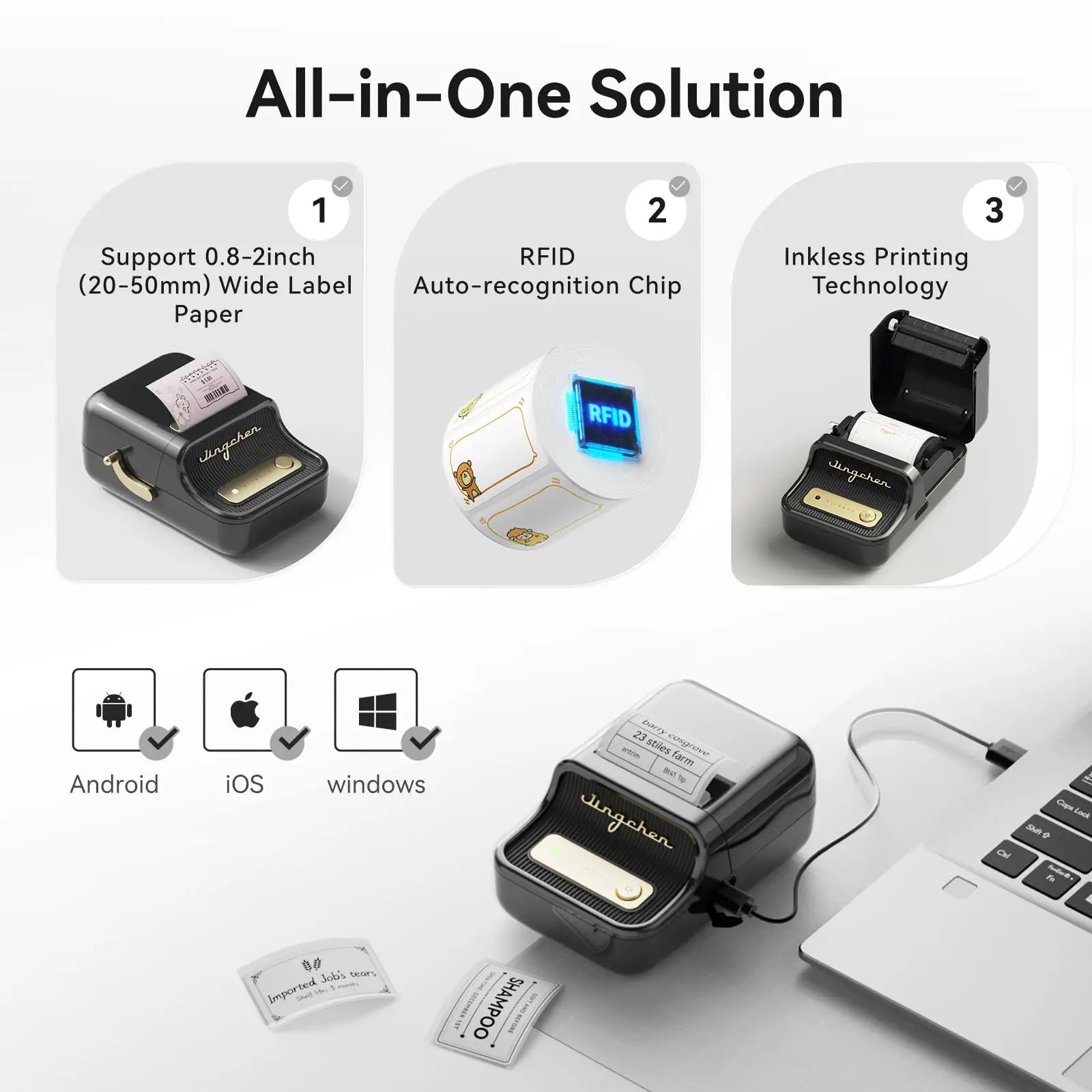 ELMAS Wireless Mini Thermal Label Printer for Home & DIY - Al Masam Stationery LLC