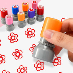 Students Rewards Rewards Flower Stamp DIY Drawing Toy Positive Review Star Grading Stamp Self Inking Encouraging