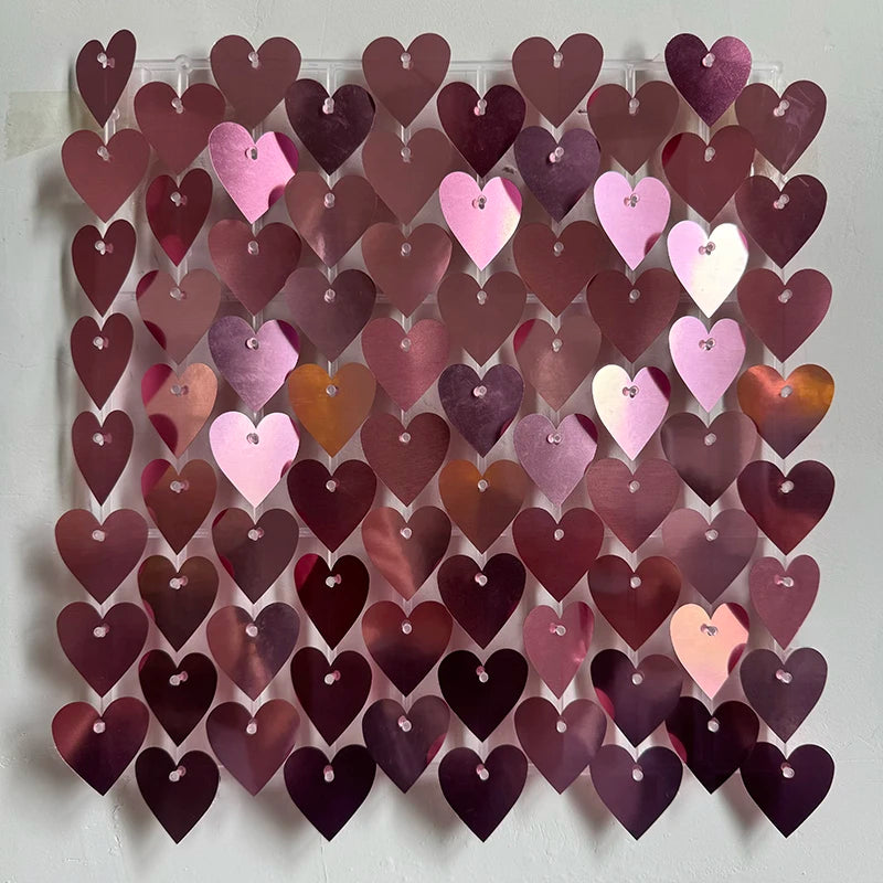ELMAS Heart-Shaped Glitter Sequins Wall Panels 6/12/24Pc - Al Masam Stationery LLC