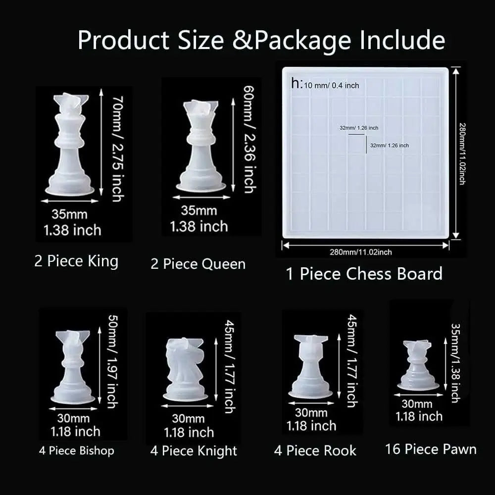 ELMAS 3D Silicone Resin Chess Set Mold & Board Molds - Al Masam Stationery LLC