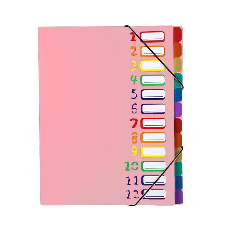 Elmas A4 File Folder with Bungee Cord & 12 Dividers - Al Masam Stationery LLC