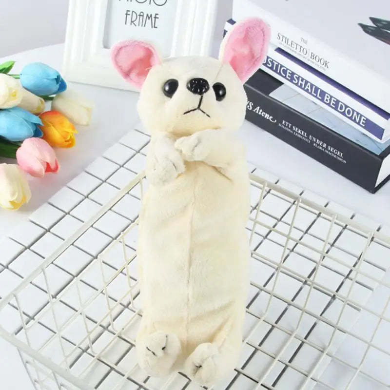 ELMAS Kawaii Plush Dog Pencil Case for School & Office - Al Masam Stationery LLC