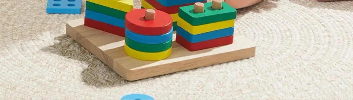 ELMAS Montessori Wooden Sorting Stacking Puzzle for Kids - Al Masam Stationery LLC