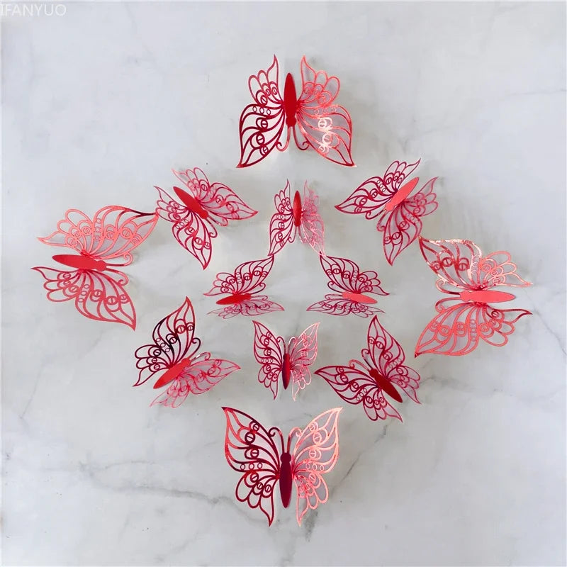 ELMAS 12Pcs 3D Butterfly Wall Stickers Home Decor Set - Al Masam Stationery LLC