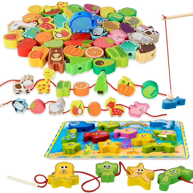 ELMAS Wooden Montessori 4-in-1 Fishing Game Toy Set - Al Masam Stationery LLC
