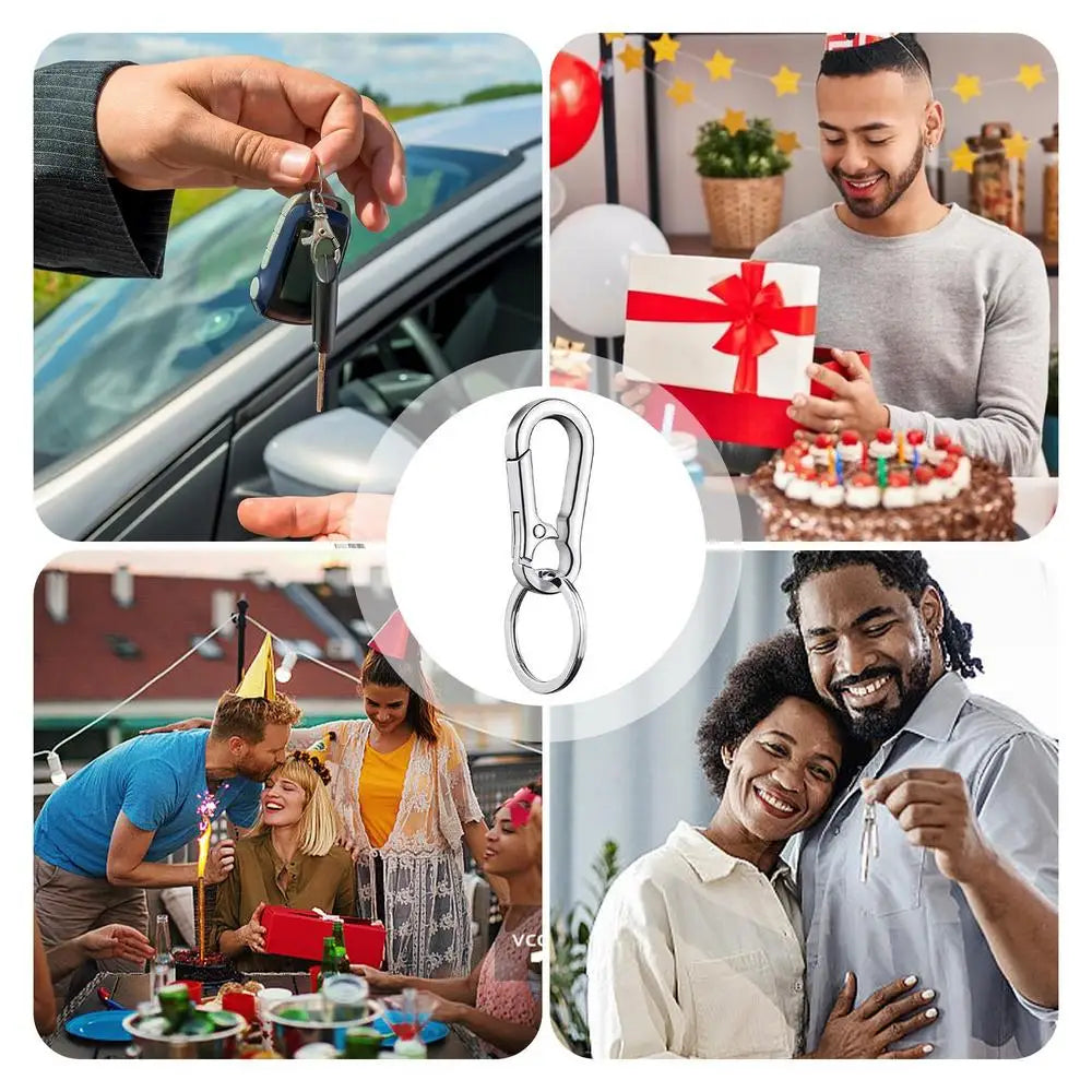 ELMAS Stylish Stainless Steel Gourd Keychain Clip - Al Masam Stationery LLC