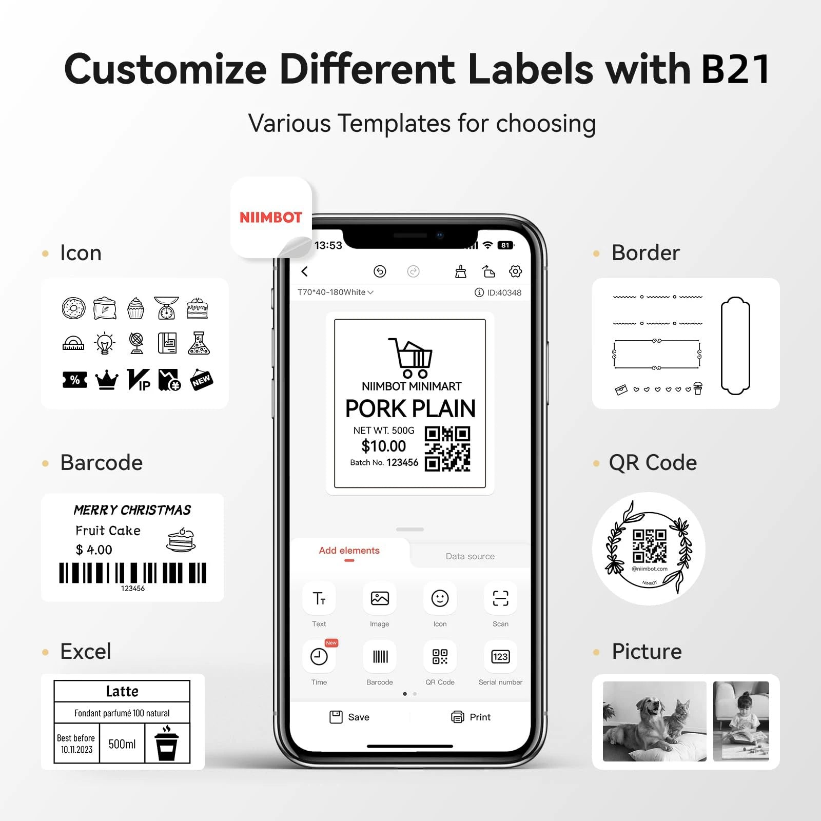 ELMAS Wireless Mini Thermal Label Printer for Home & DIY - Al Masam Stationery LLC