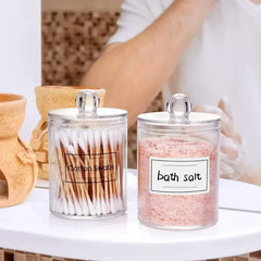 ELMAS Acrylic Storage Box Round Jar Organizer for Makeup - Al Masam Stationery LLC