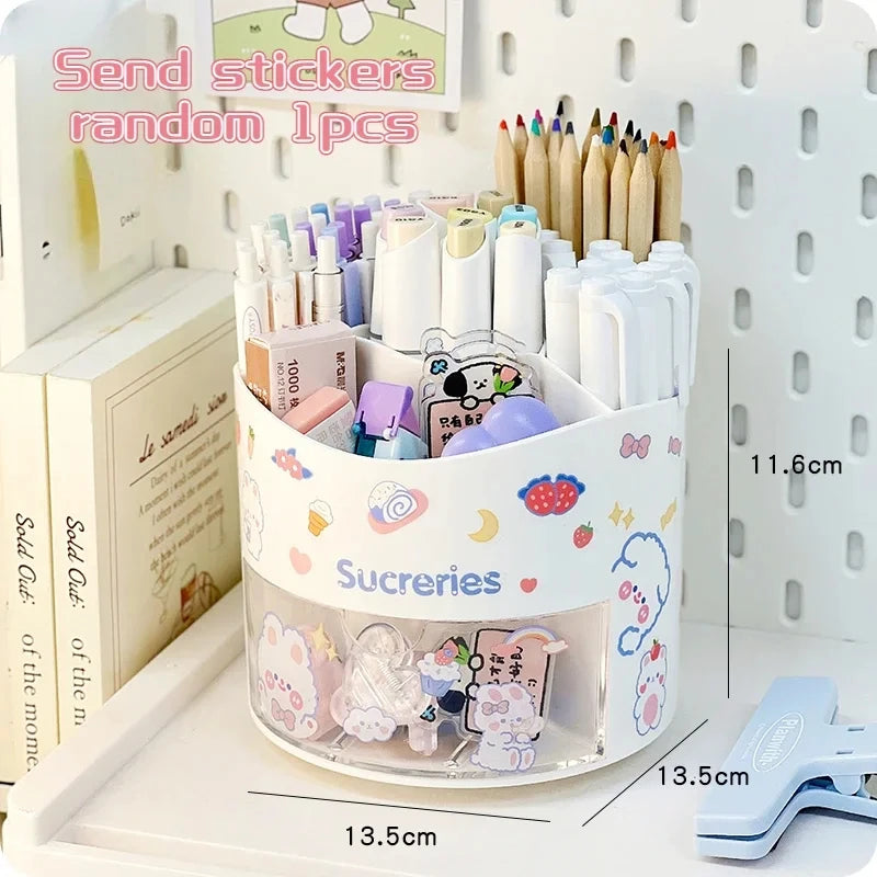 ELMAS Kawaii Rotating Pen Holder & Stationery Organizer Box - Al Masam Stationery LLC
