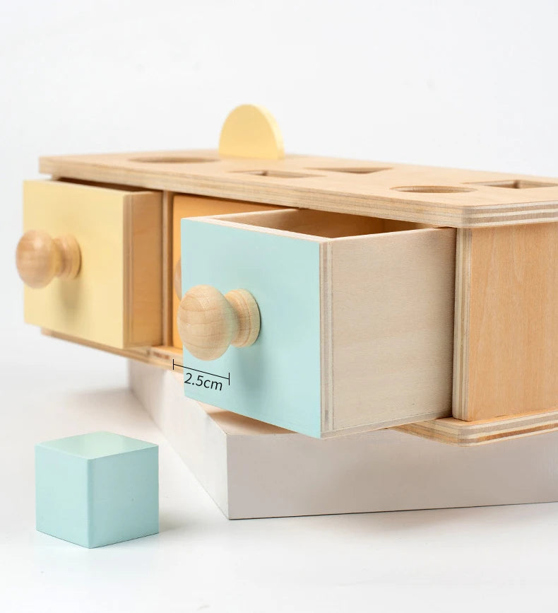 ELMAS Montessori Toys Wooden Object Permanence Box 5 in 1 - Al Masam Stationery LLC