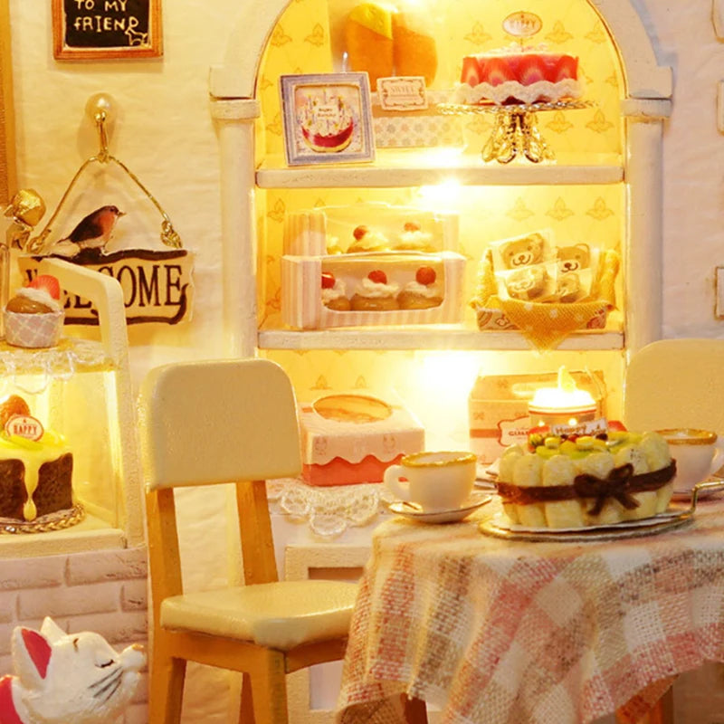 ELMAS Creative Kitten Mini Wooden Dollhouse Building Kit - Al Masam Stationery LLC