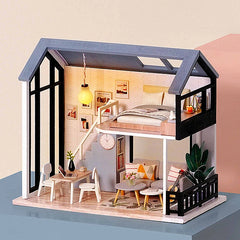 ELMAS Creative Wooden Dollhouse Kit for Kids' Fun