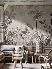 ELMAS Custom French Retro Rainforest Wallpaper Mural - Al Masam Stationery LLC