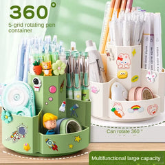 ELMAS Whimsical 360° Rotating Kawaii Pen Holder & Organizer