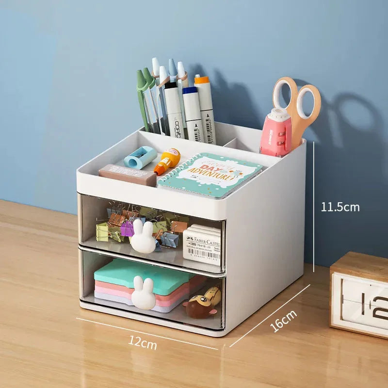 ELMAS Small Desktop Organizer with Drawer for Office & Makeup - Al Masam Stationery LLC