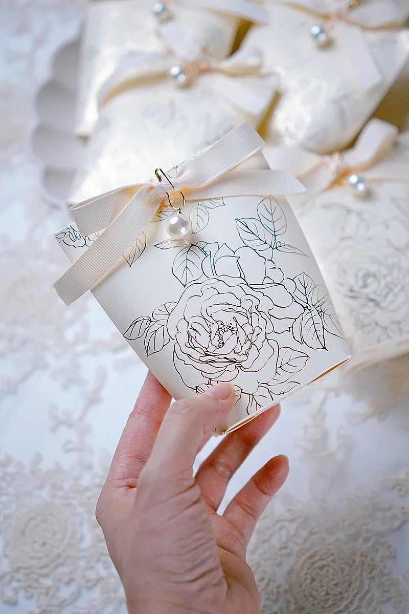 ELMAS Upscale Gilded Wedding Favor Candy Box Gift Bag - Al Masam Stationery LLC