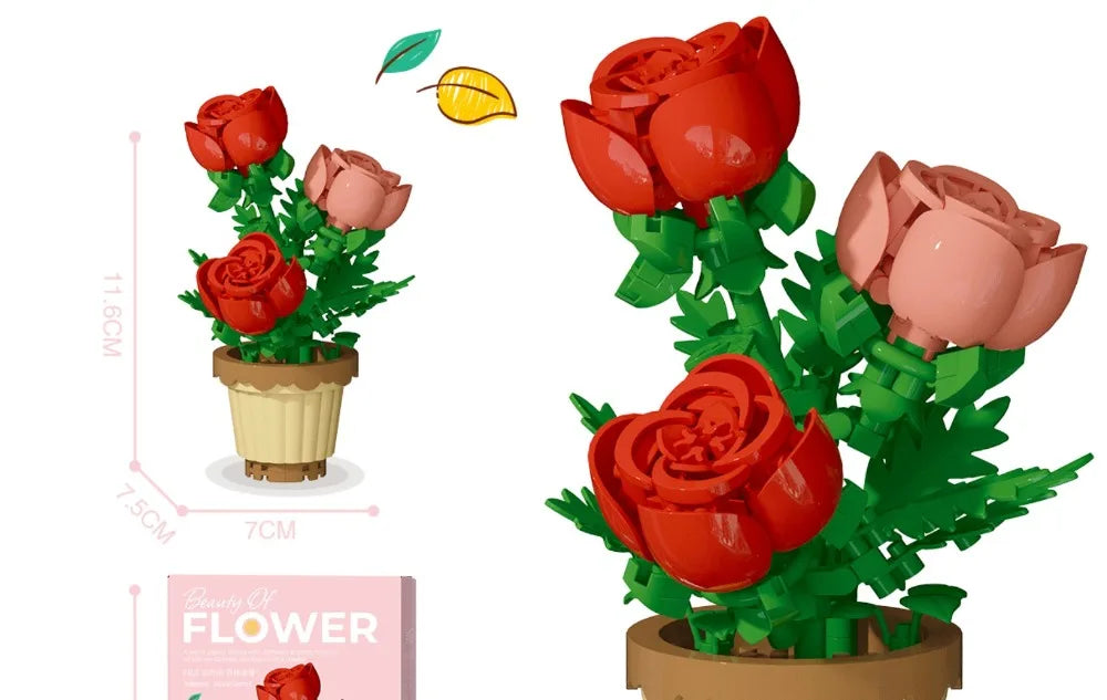 ELMAS DIY Flower Building Blocks - Creative Potted Decor - Al Masam Stationery LLC