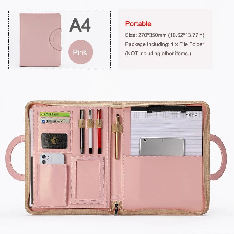 ELMAS Stylish A4 Leather Portfolio Organizer for Professionals - Al Masam Stationery LLC