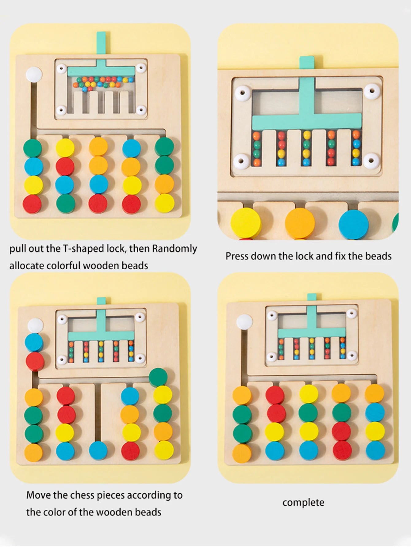ELMAS Montessori Wooden Color Matching Logic Game Toy - Al Masam Stationery LLC