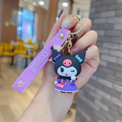 ELMAS Adorable Kuromi PVC Keychain - Kawaii Anime Accessory