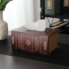 ELMAS Elegant Retro Book-Style Tissue Box