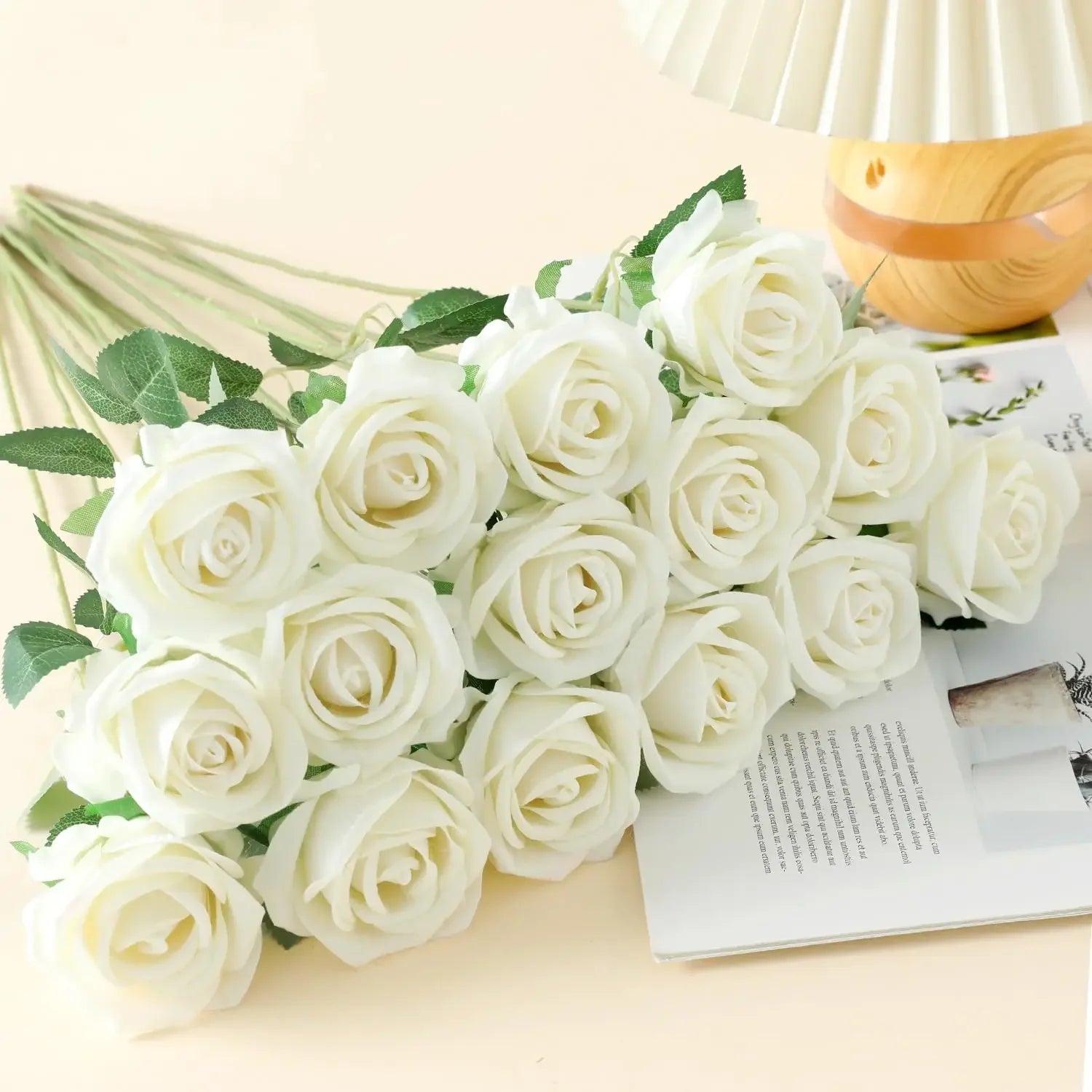 ELMAS 50 Pcs Velvet Rose Artificial Flowers for Decor - Al Masam Stationery LLC