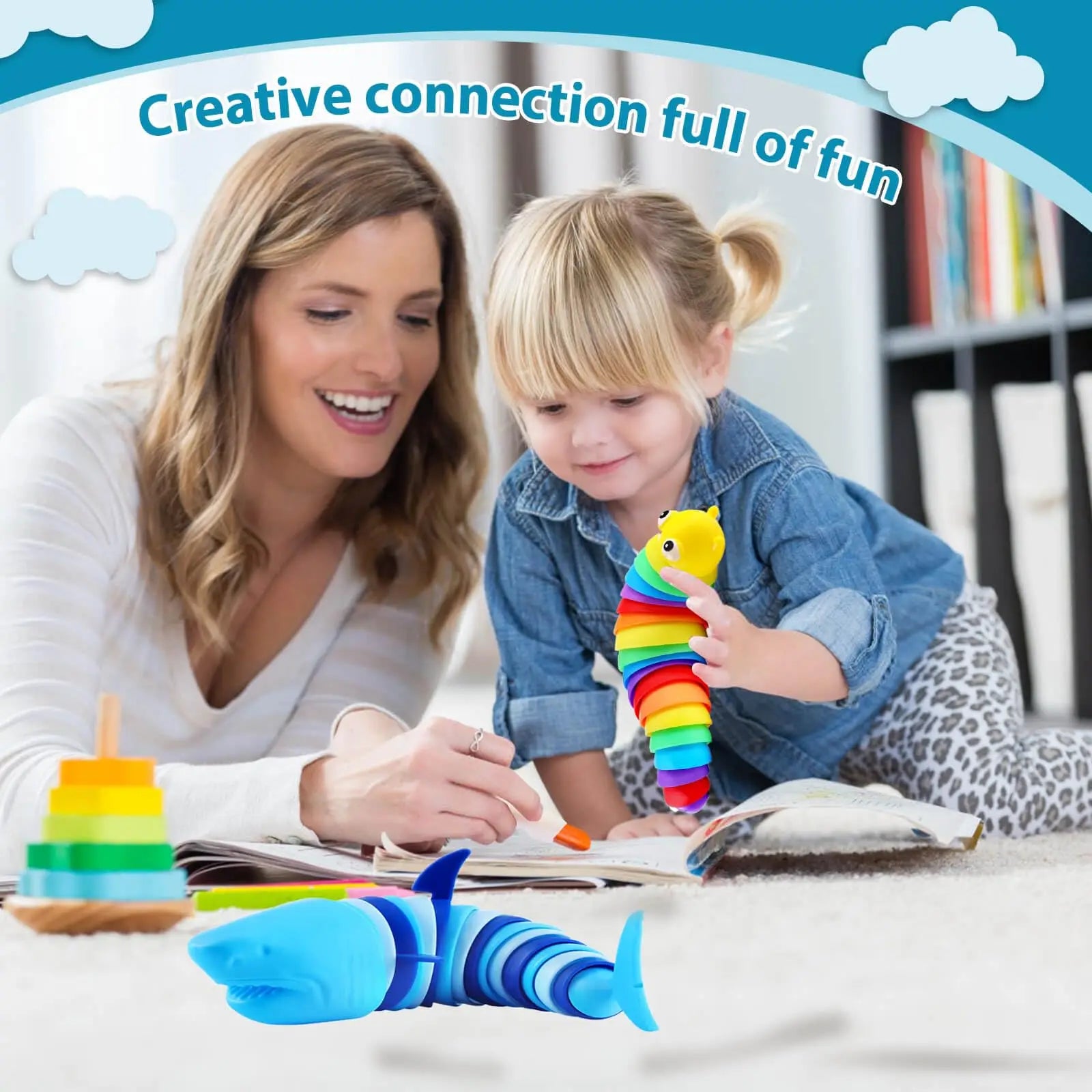 ELMAS Cevioce Fidget Slug Toy 2-Piece Set for Stress Relief - Al Masam Stationery LLC