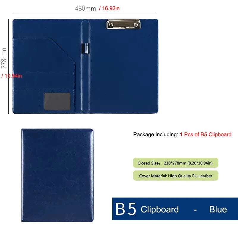 ELMAS Premium Leather Clipboard Padfolio for Professionals - Al Masam Stationery LLC