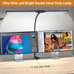 ELMAS Dimmable LED Desk Lamp with Dual/Single Head Design