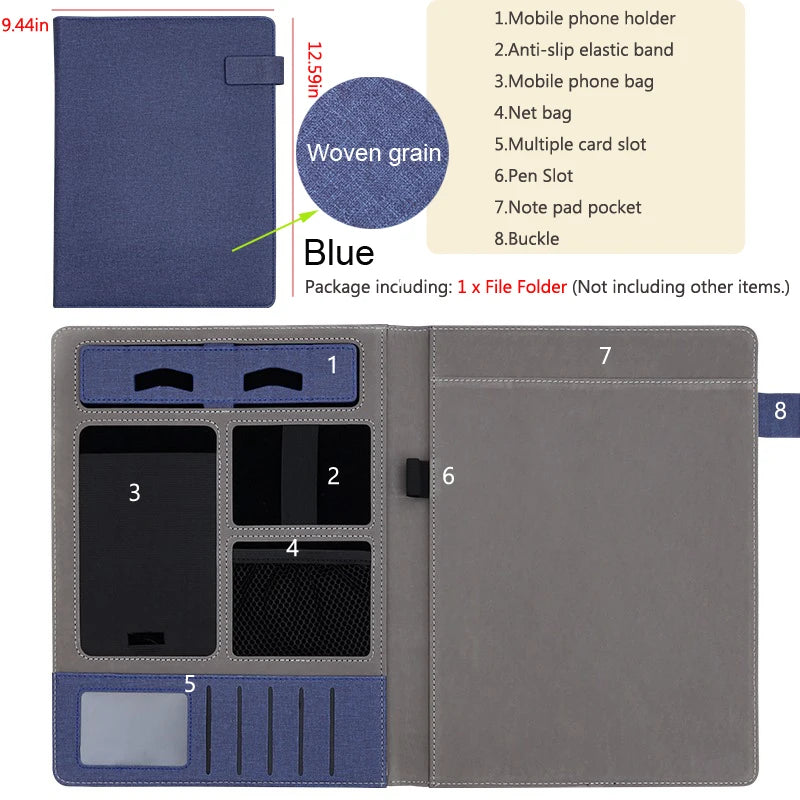 ELMAS Business Leather A4 Portfolio Organizer Folder - Al Masam Stationery LLC