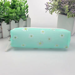 ELMAS Kawaii Daisy Transparent Pencil Case for Students