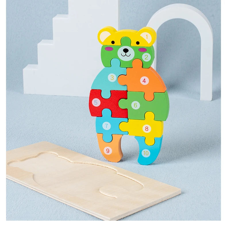 ELMAS Montessori Wooden Toddler Puzzles for Kids - Al Masam Stationery LLC