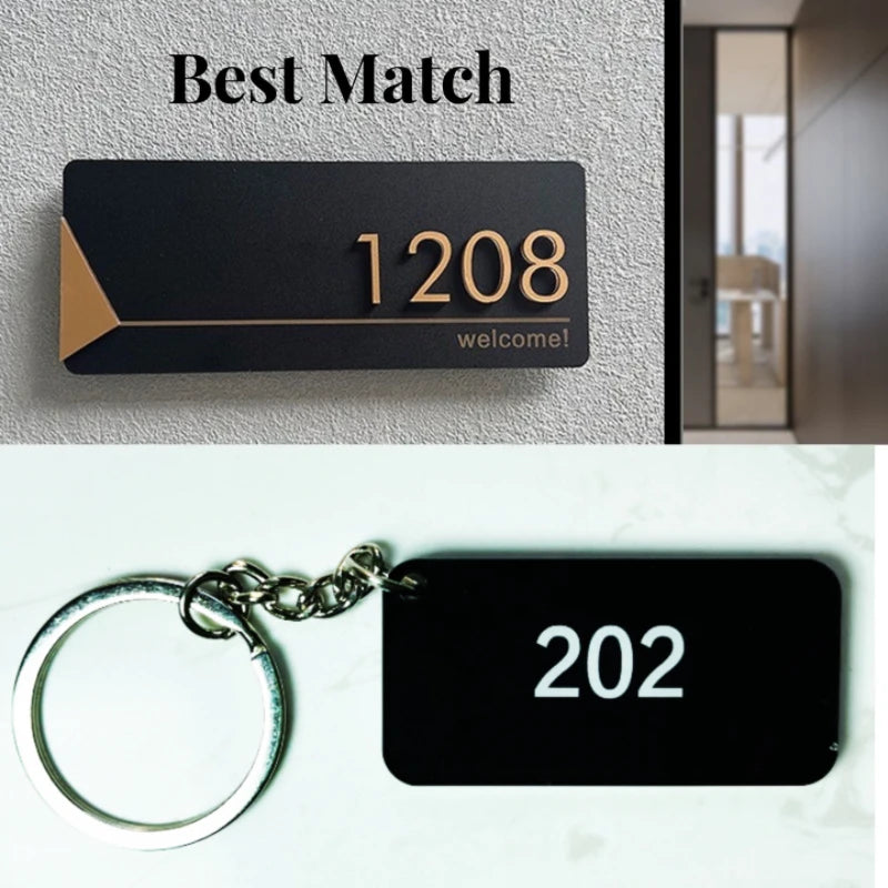 ELMAS Acrylic Modern Door Plate Customize House Number - Al Masam Stationery LLC