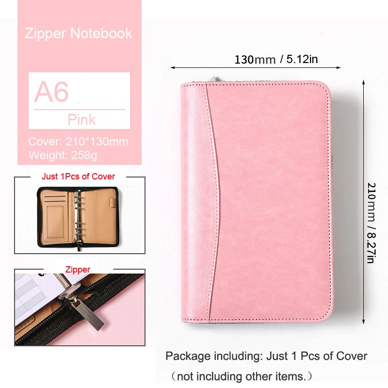 ELMAS Stylish A6 Leather Binder Planner with Calculator - Al Masam Stationery LLC