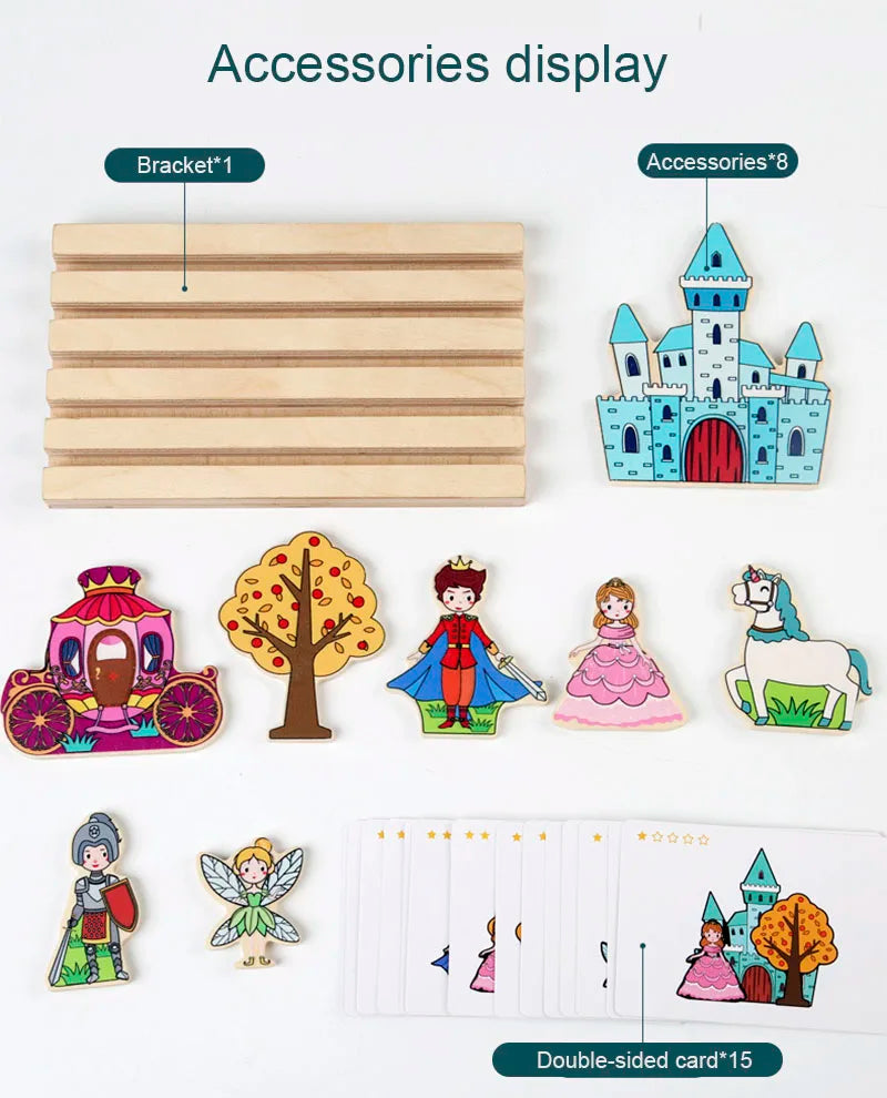 ELMAS Wooden Montessori Logical Thinking Shape Matching Toy - Al Masam Stationery LLC