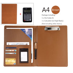 ELMAS Premium A4 PU Leather Clipboard Organizer - Al Masam Stationery LLC