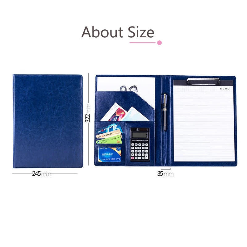 ELMAS Professional PU Leather Portfolio Organizer - Al Masam Stationery LLC